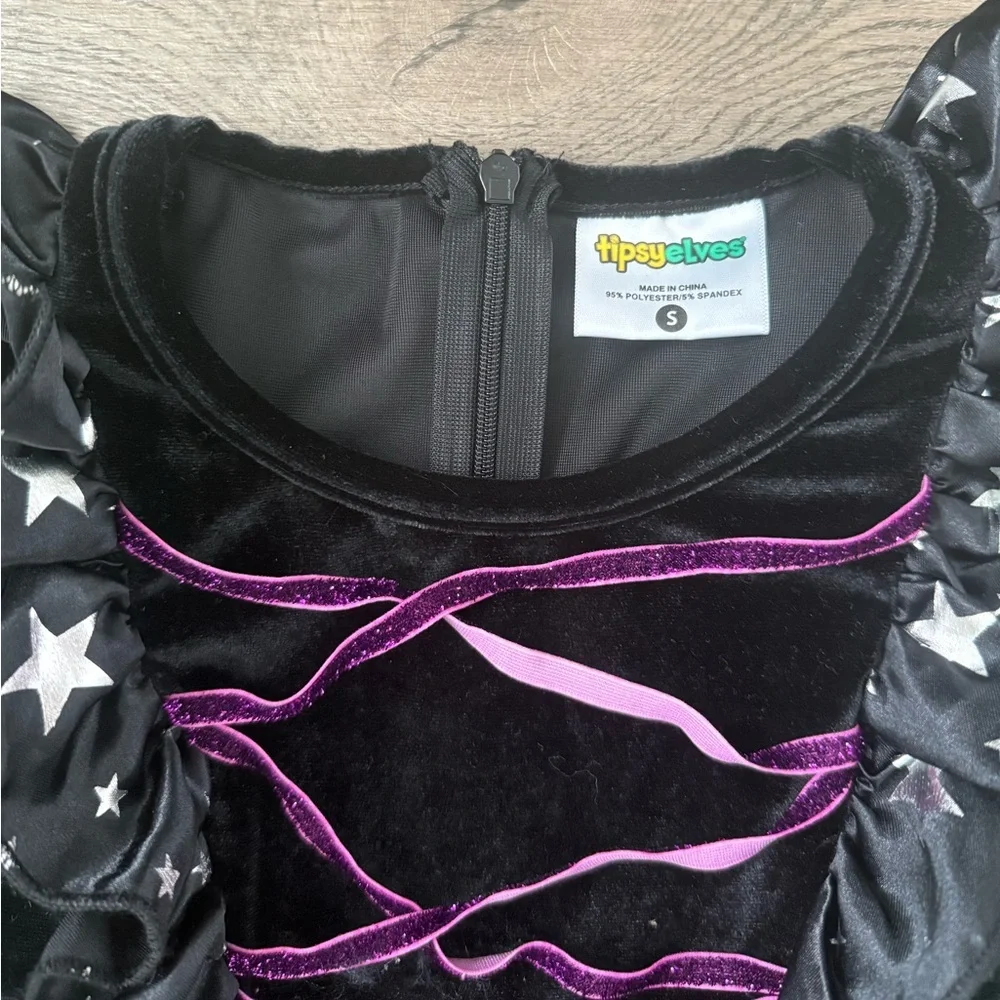 Tipsy Elves Girl's 3-Piece‎ Witch Costume - Size S (6/7) - Black/Purple - NWT